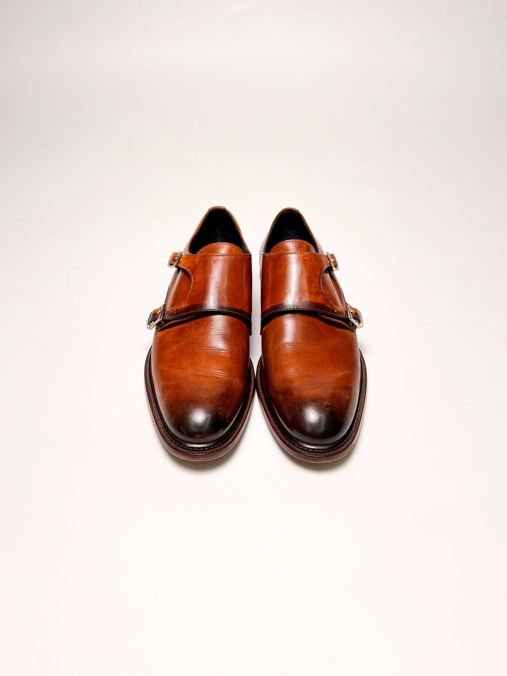 Don Morphy Italian Leather Double Monk Strap Dress Shoes 43
